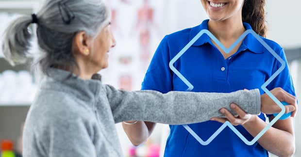 Physiotherapy technologist working with a patient